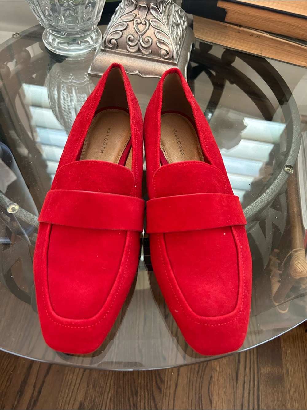 Halogen Red Suede women’s Penny Loafers